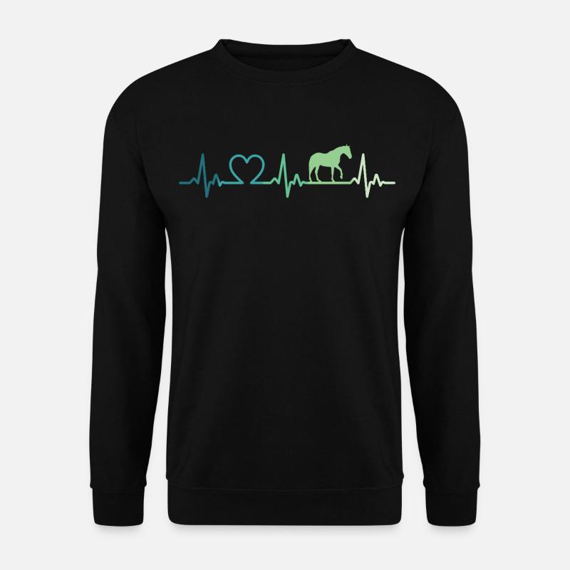 Mein Pferd, Herzschlag, Pferde, - Unisex Pullover - Schwarz