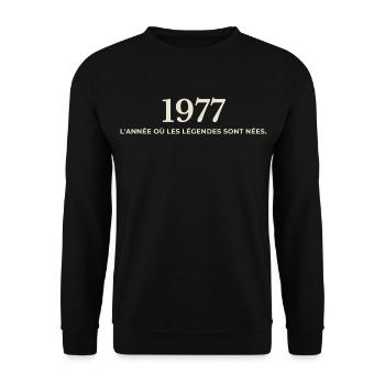 1977 : L'année où les légendes sont nées - Sweat-shirt Unisexe - noir - Devant - Alina (178cm) & Michal (187cm)