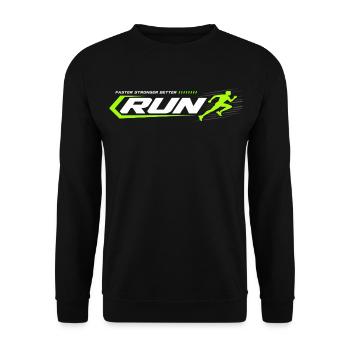 Neon Run Logo Sprint Look - Unisex Sweatshirt - black - Front - Alina (178cm) & Michal (187cm)