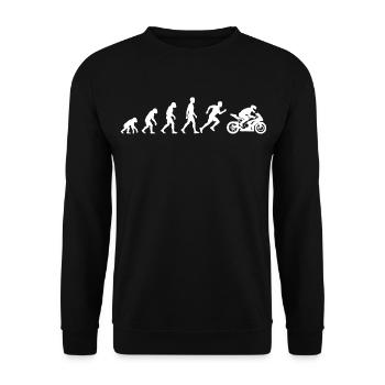 Motorradentwicklung – Biker-Humor und Biker-Leidenschaft - Unisex Pullover - Schwarz - Vorne - Alina (178cm) & Michal (187cm)