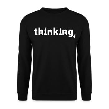 Lustiges Schach Denken Schachspieler Hobby - Unisex Pullover - Schwarz - Vorne - Alina (178cm) & Michal (187cm)