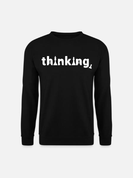 Lustiges Schach Denken Schachspieler Hobby - Unisex Pullover - Schwarz