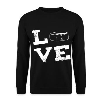 LOVE - hockey ice hockey - Unisex Sweatshirt - black - Front - Alina (178cm) & Michal (187cm)