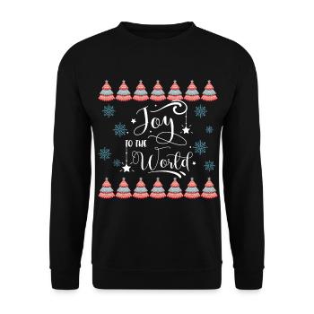 Joie au monde citation de Noël Design Ugly Xmas - Sweat-shirt Unisexe - noir - Devant - Alina (178cm) & Michal (187cm)