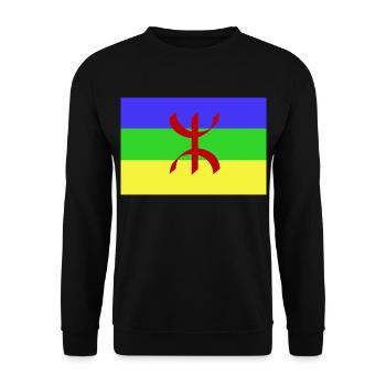 Flaggen-Amazigh-Flaggent-shirt - Unisex Pullover - Schwarz - Vorne - Alina (178cm) & Michal (187cm)