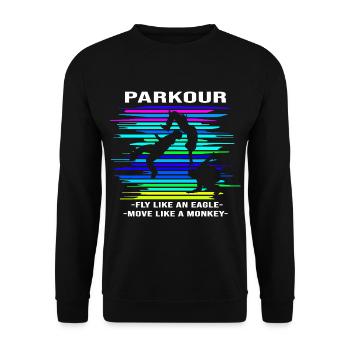 Parkour Backflip - Unisex Sweatshirt - black - Front - Alina (178cm) & Michal (187cm)
