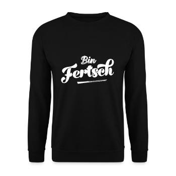 Fertsch Sachse Sachsen Sächsisch Ostendeutschland - Unisex Pullover - Schwarz - Vorne - Alina (178cm) & Michal (187cm)