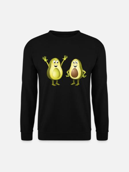 Cheerful illustration of two avocados - Unisex Sweatshirt - black