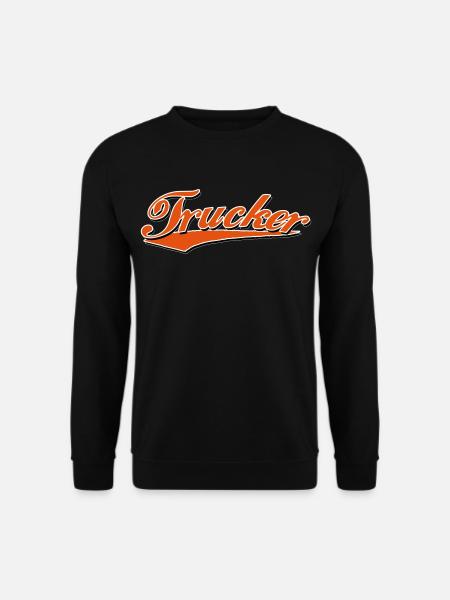 trucker truck transporter driver lkw Aufkleber - Unisex Pullover - Schwarz