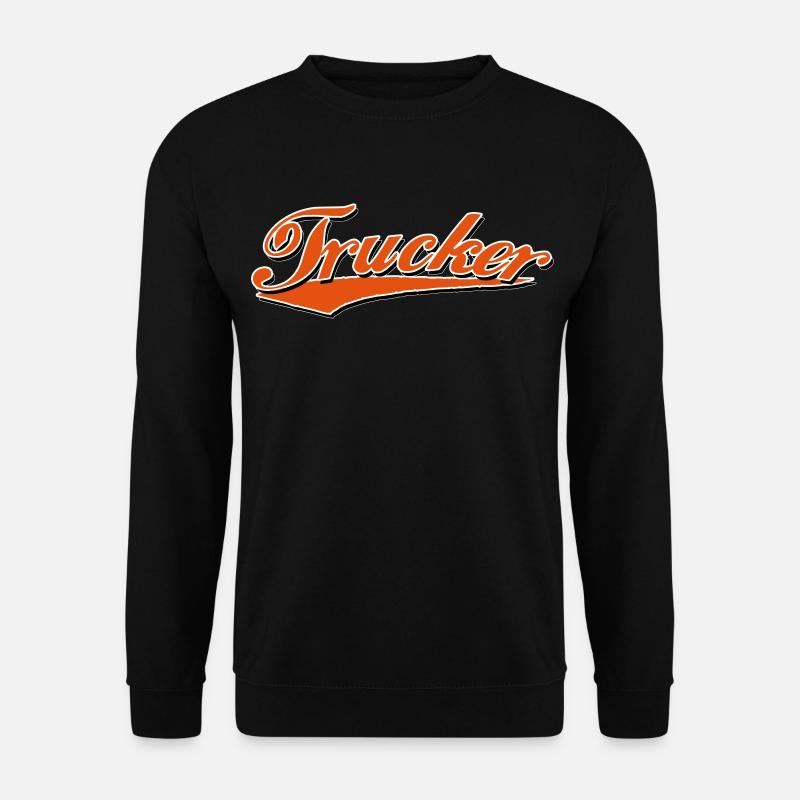 trucker truck transporter driver lkw Aufkleber - Unisex Pullover - Schwarz