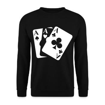 Spielkarten - Unisex Pullover - Schwarz - Vorne - Alina (178cm) & Michal (187cm)