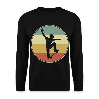 Retro Skater Cool Skateboard Boys Gift - Unisex Sweatshirt - black - Front - Alina (178cm) & Michal (187cm)