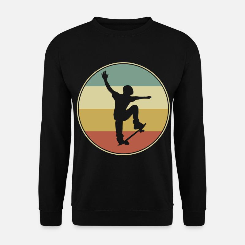 Retro Skater Cooles Skateboard Jungs Geschenk - Unisex Pullover - Schwarz