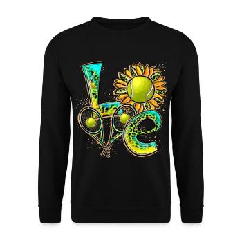 Love Tennis Player - Unisex Pullover - Schwarz - Vorne - Alina (178cm) & Michal (187cm)