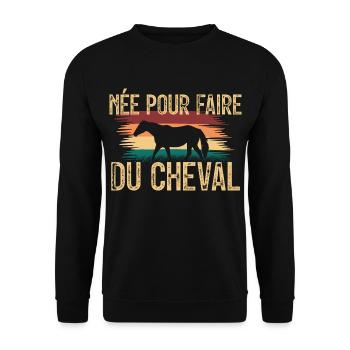 amoureuse des chevaux - cadeau Cavelier. - Sweat-shirt Unisexe - noir - Devant - Alina (178cm) & Michal (187cm)