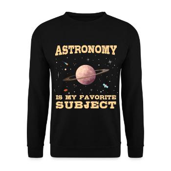 L’astronomie est mon sujet de prédilection, la planète Saturne - Sweat-shirt Unisexe - noir - Devant - Alina (178cm) & Michal (187cm)