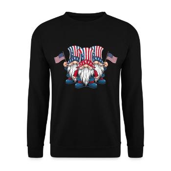 Gnomes patriotiques américains avec drapeau américain - Sweat-shirt Unisexe - noir - Devant - Alina (178cm) & Michal (187cm)