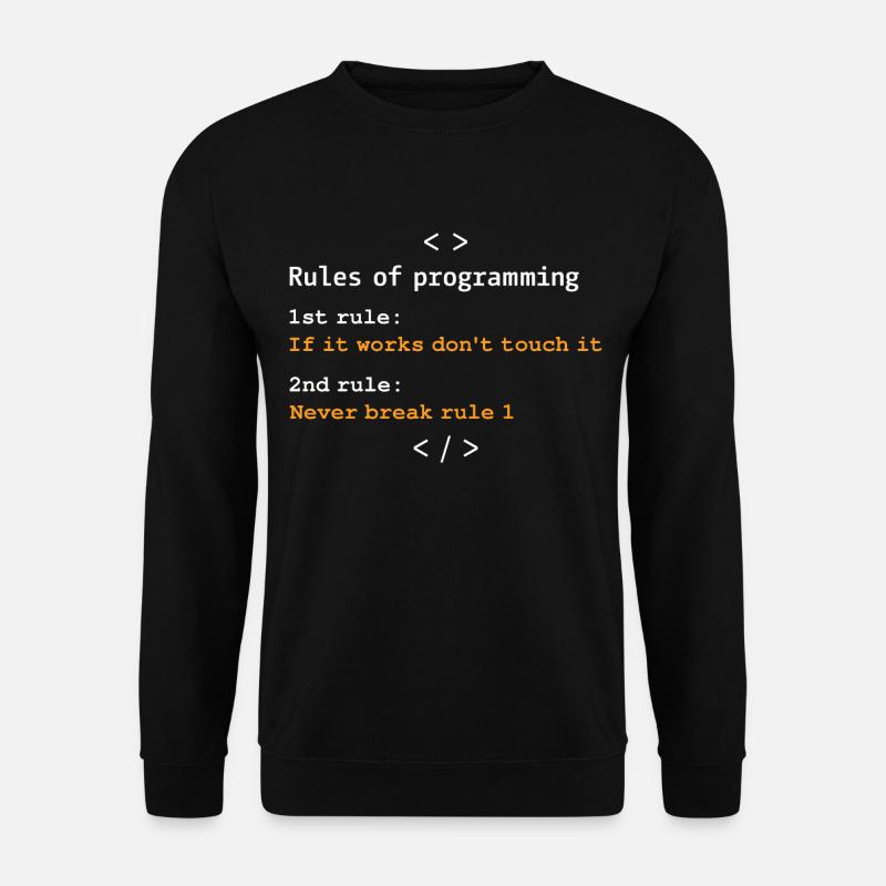 Rules of programming - Unisex Sweatshirt - black