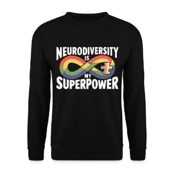 Neurodiversity is My Superpower - Unisex Sweatshirt - black - Front - Alina (178cm) & Michal (187cm)