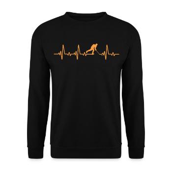 Hockey Heartbeat Hockey T-Shirt - Unisex Pullover - Schwarz - Vorne - Alina (178cm) & Michal (187cm)
