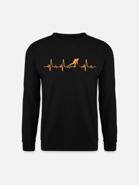 Hockey Heartbeat Hockey T-Shirt - Unisex Pullover - Schwarz