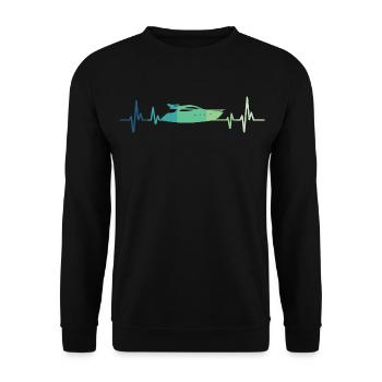 bateau à moteur battement de coeur yacht capitaine - Sweat-shirt Unisexe - noir - Devant - Alina (178cm) & Michal (187cm)