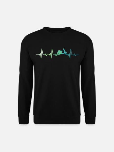 Scooter-Herzschlag-Mopedroller - Unisex Pullover - Schwarz