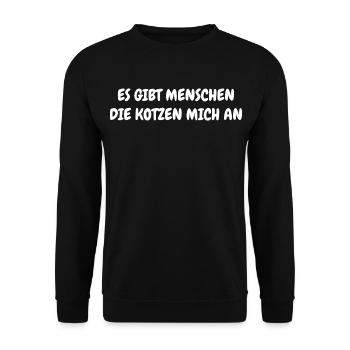 Es Gibt Menschen Die Kotzen Mich an - Unisex Pullover - Schwarz - Vorne - Alina (178cm) & Michal (187cm)