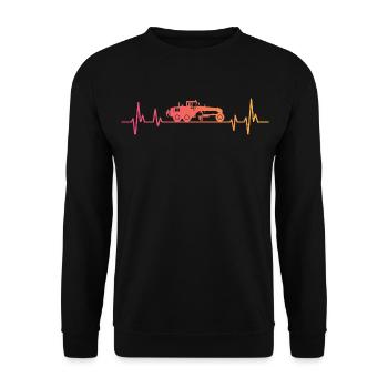 Niveleuse Sunset véhicule de construction - Sweat-shirt Unisexe - noir - Devant - Alina (178cm) & Michal (187cm)