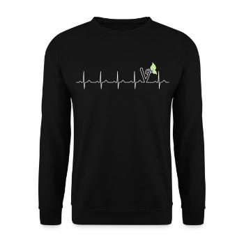 Mein Herz schlägt vegan - Veganer - vegetarisch - Unisex Pullover - Schwarz - Vorne - Alina (178cm) & Michal (187cm)
