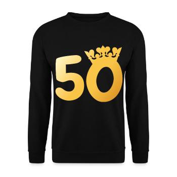 50ème anniversaire 50ème anniversaire cadeau de la Couronne - Sweat-shirt Unisexe - noir - Devant - Alina (178cm) & Michal (187cm)