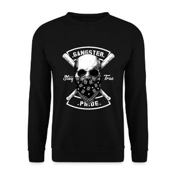 Crâne Gangster Crâne Gansta - Sweat-shirt Unisexe - noir - Devant - Alina (178cm) & Michal (187cm)