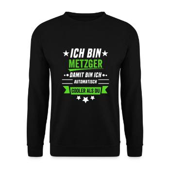 Cooler than you - I'm a butcher - Unisex Sweatshirt - black - Front - Alina (178cm) & Michal (187cm)