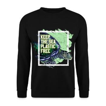 Umweltschutz Shirt Aktivist Plastikfrei Recycling - Unisex Pullover - Schwarz - Vorne - Alina (178cm) & Michal (187cm)