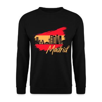 Skyline de drapeau espagne Madrid - Sweat-shirt Unisexe - noir - Devant - Alina (178cm) & Michal (187cm)