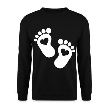 Bébé coeur parents enceintes bébé pieds mignon - Sweat-shirt Unisexe - noir - Devant - Alina (178cm) & Michal (187cm)