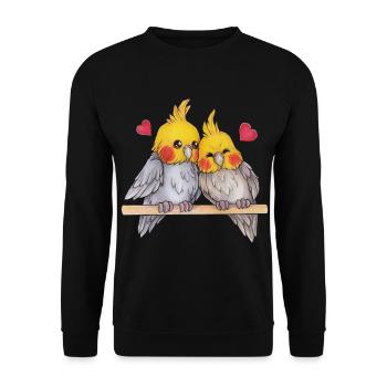 Niedlich Nymphen Geschenk Nymphensittich Liebhaber - Unisex Pullover - Schwarz - Vorne - Alina (178cm) & Michal (187cm)