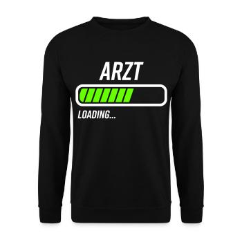 Arzt Loading Ladebalken - Unisex Pullover - Schwarz - Vorne - Alina (178cm) & Michal (187cm)