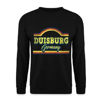 Duisburg Allemagne City Font Vintage Rétro - Sweat-shirt Unisexe - noir - Devant - Alina (178cm) & Michal (187cm)