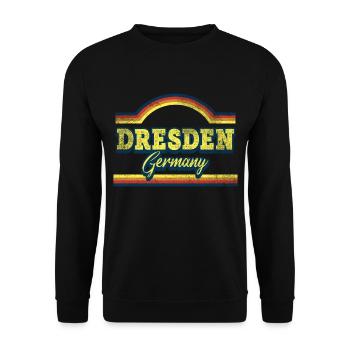 Dresde Allemagne City Font Vintage Rétro - Sweat-shirt Unisexe - noir - Devant - Alina (178cm) & Michal (187cm)