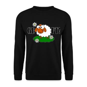 GE - SCHAF - FT! - Unisex Pullover - Schwarz - Vorne - Alina (178cm) & Michal (187cm)