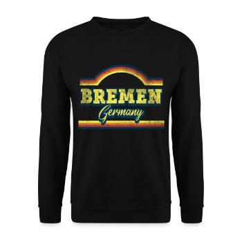 Brême Allemagne City Font Vintage Rétro - Sweat-shirt Unisexe - noir - Devant - Alina (178cm) & Michal (187cm)