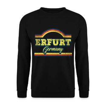 Erfurt Germany City Font Vintage Retro - Unisex Sweatshirt - black - Front - Alina (178cm) & Michal (187cm)