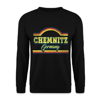 Chemnitz Allemagne Ville Police Vintage Rétro - Sweat-shirt Unisexe - noir - Devant - Alina (178cm) & Michal (187cm)