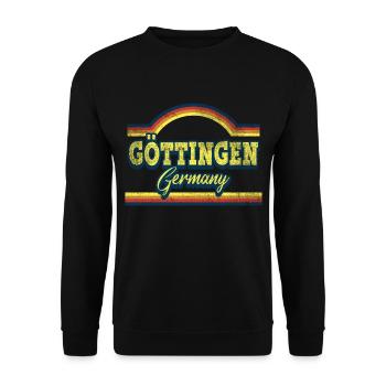 Göttingen Allemagne City Font Vintage Rétro - Sweat-shirt Unisexe - noir - Devant - Alina (178cm) & Michal (187cm)