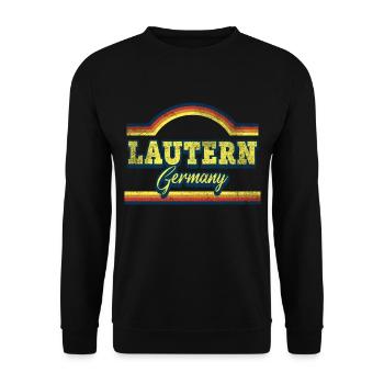 Kaiserslautern Lautern Deutschland Stadt Schrift - Unisex Pullover - Schwarz - Vorne - Alina (178cm) & Michal (187cm)