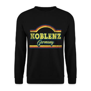 Koblenz Germany City Font Vintage Retro - Unisex Sweatshirt - black - Front - Alina (178cm) & Michal (187cm)