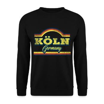 Cologne Allemagne City Font Vintage Retro - Sweat-shirt Unisexe - noir - Devant - Alina (178cm) & Michal (187cm)