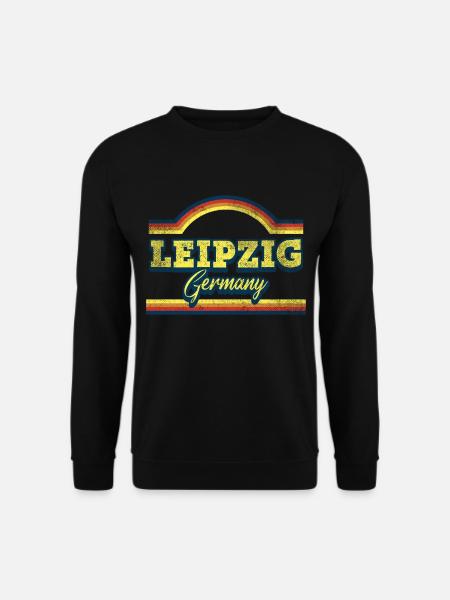 Leipzig Deutschland Stadt Schrift Vintage Retro - Unisex Pullover - Schwarz