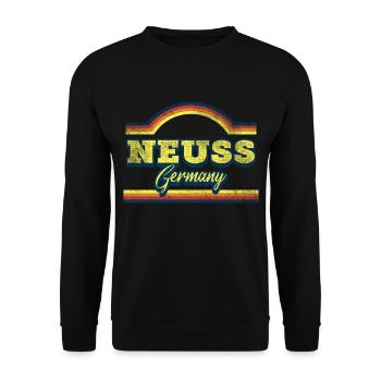 Neuss Allemagne City Font Vintage Rétro - Sweat-shirt Unisexe - noir - Devant - Alina (178cm) & Michal (187cm)